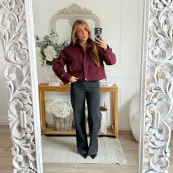 VESTE STYLE PARKA COURT BURGUNDY