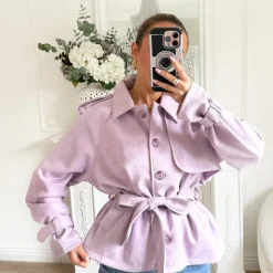 VESTE SUÉDINE LILAS