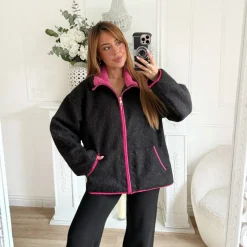 VESTE SWEAT BLACK PINK ALICE