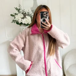 VESTE ZIP TAUPE PINK ALICE