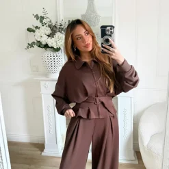 VESTE ZIPÉE CHOCO AVEC CEINTURE LUNA